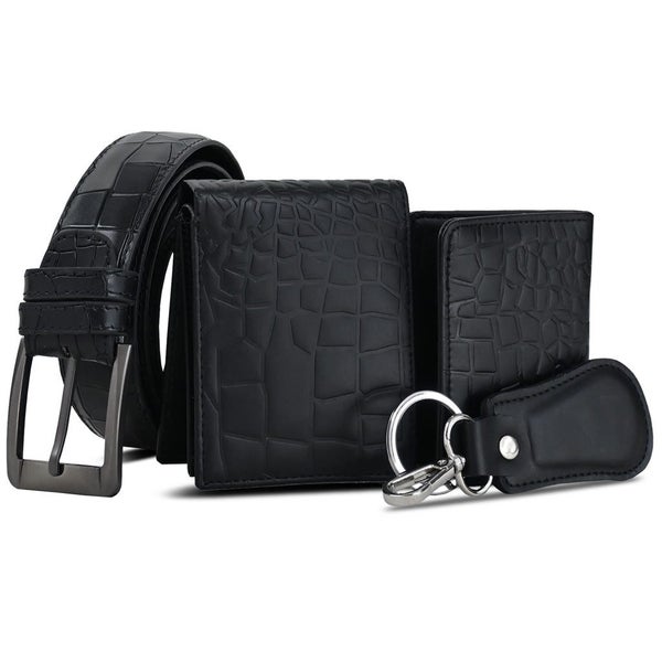 Crocodile Designer Gift Set of 4 pieces - Wallet, Card Holder, Belt and Key c... Carousel 2
