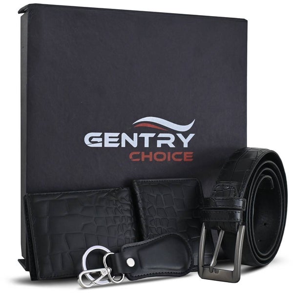 Crocodile Designer Gift Set of 4 pieces - Wallet, Card Holder, Belt and Key c... Carousel 8