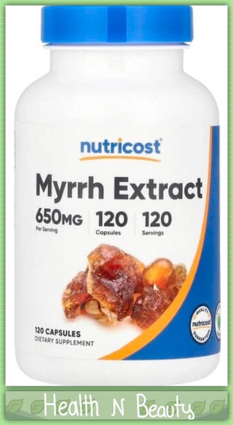 MYRRH EXTRACT 650 MG 120 VEGETARIAN CAPS - PARASITE - E0627 Carousel 1