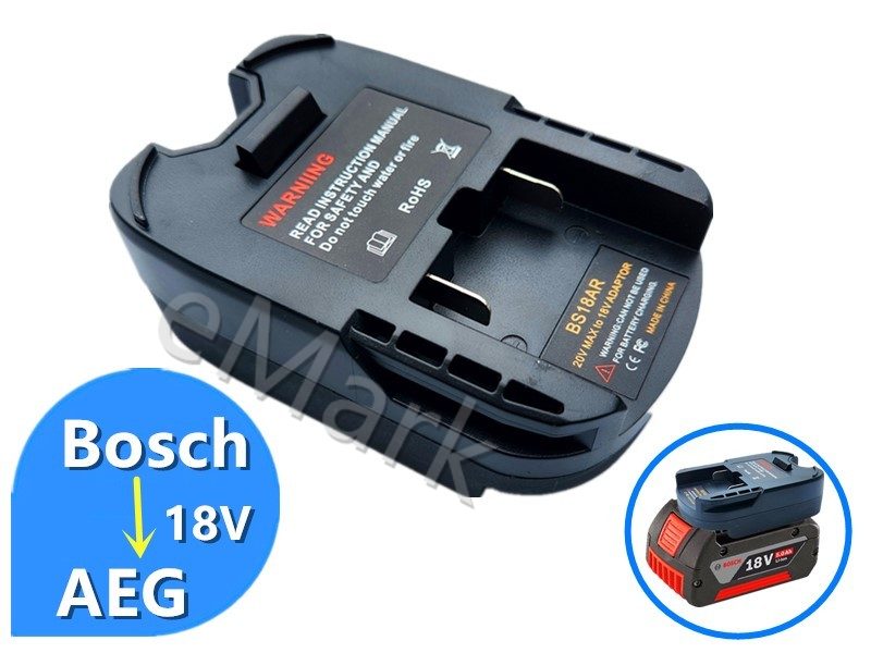 Bosch Battery to AEG power tool Adapter Converter BS18AR Carousel 1