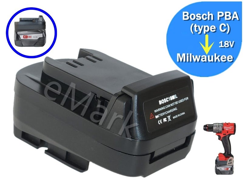 Bosch PBA (Type C) Battery to Milwaukee power tool Adapter Converter Carousel 1