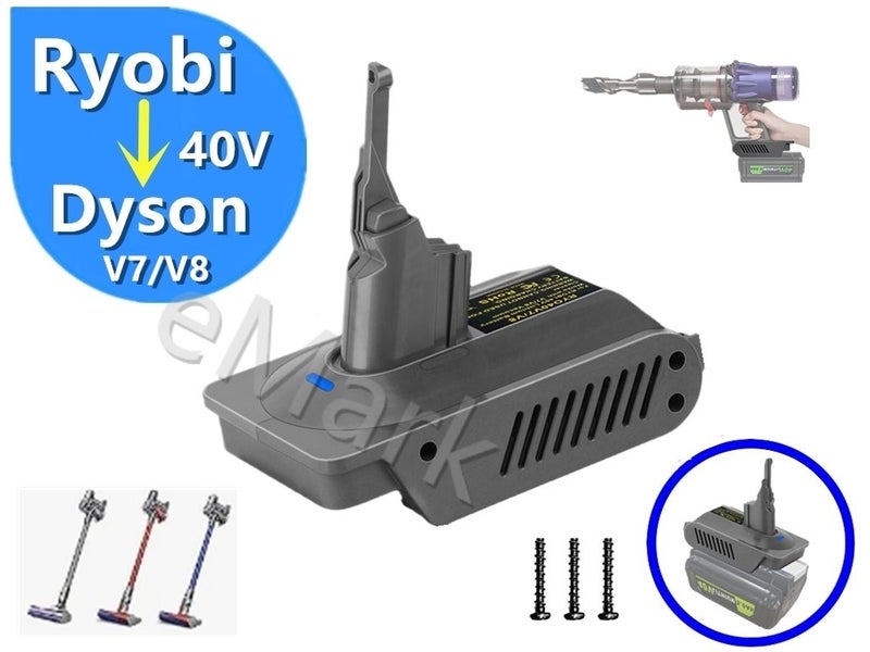 Ryobi 40V to Dyson Battery V7 / V8 Series Vacuum Cleaner Adapter Converter Carousel 1
