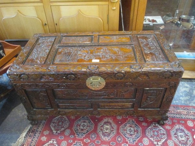CAMPHOR CARVED CHEST Carousel 1