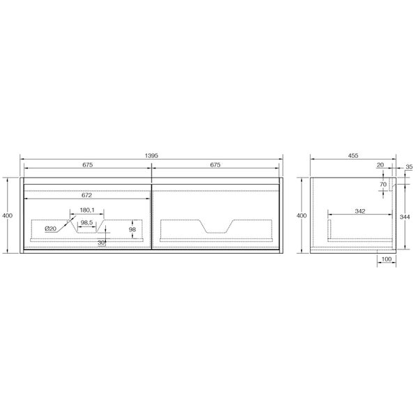 GREY COUNTER TOP WITH FOREST GRAIN CABINET Carousel 2