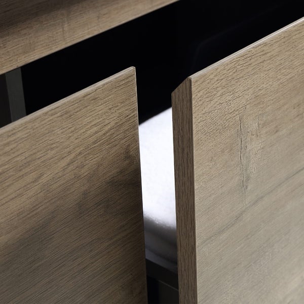 GREY COUNTER TOP WITH FOREST GRAIN CABINET Carousel 5