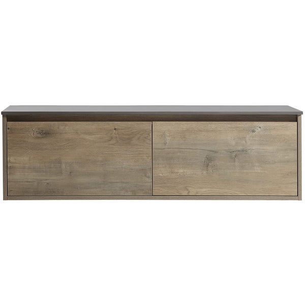 GREY COUNTER TOP WITH FOREST GRAIN CABINET Carousel 1