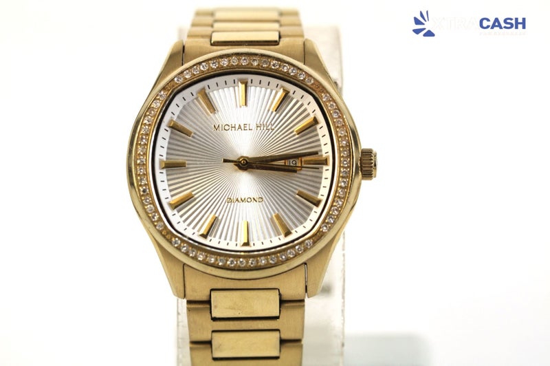 MHJ Ladies 0.40 Carat TW Diamond Quartz Watch in Yellow Gold Tone Carousel 1