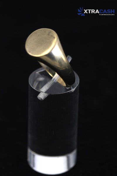 Men's 9ct Yellow Gold Round Signet Ring Carousel 1