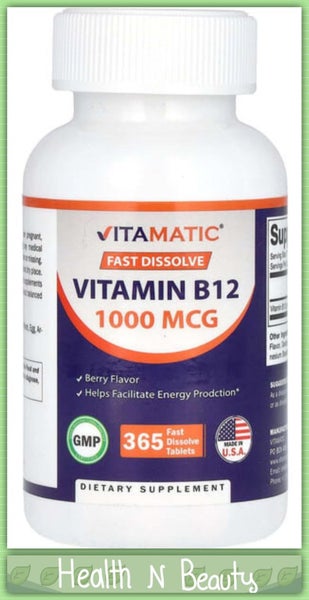 VITAMIN B12 BERRY 1000 mcg 365 FAST DISSOLVE TABS - E1226 Carousel 1