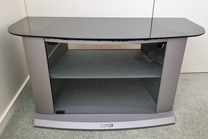 TV cabinet with shelf, glass door and glass top Carousel 1