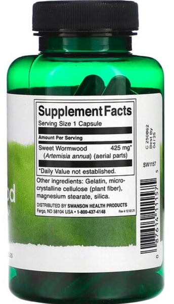 SWEET WORMWOOD (ARTEMISIA ANNUA) 425 MG 90 CAPS - BB1027 Carousel 2