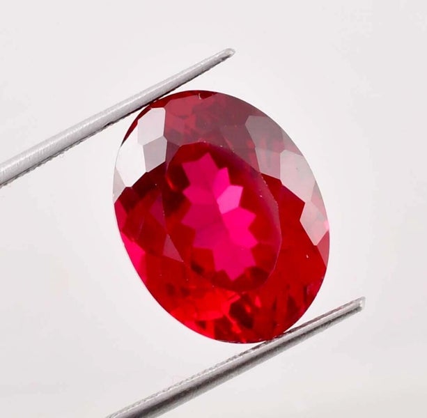 15.30 Ct Natural Blood Red Ruby Oval Cut Loose Gemstone Certified 12x16 MM Carousel 1
