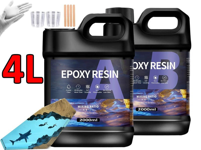 Epoxy Resin Easy Mix 1:1 Ratio 4000ml 4L Kit Carousel 1