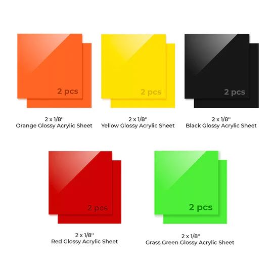 xTool Acrylic Sheets Trial Kit 300x300x3mm10Pcs Carousel 1