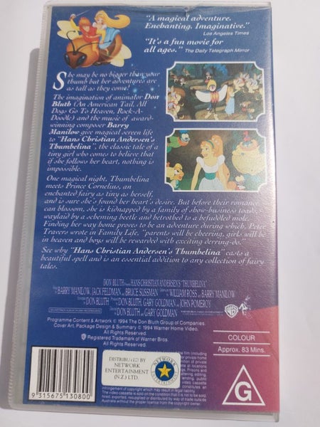 Thumbelina, Jodi Benson, VHS Tape, Vintage Video, Movie, G, 1994 Carousel 2