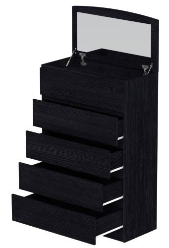 Tallboy with Mirror - 5 Drawers - 2 colour options. Carousel 2