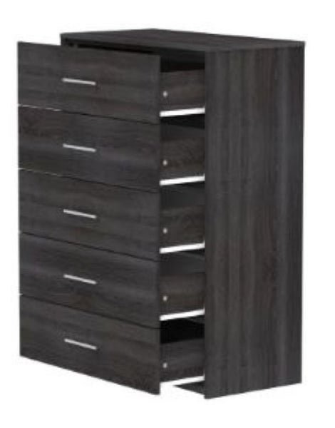 Tallboy - 5 Drawer - Oak,Mineral Grey or Black Carousel 2