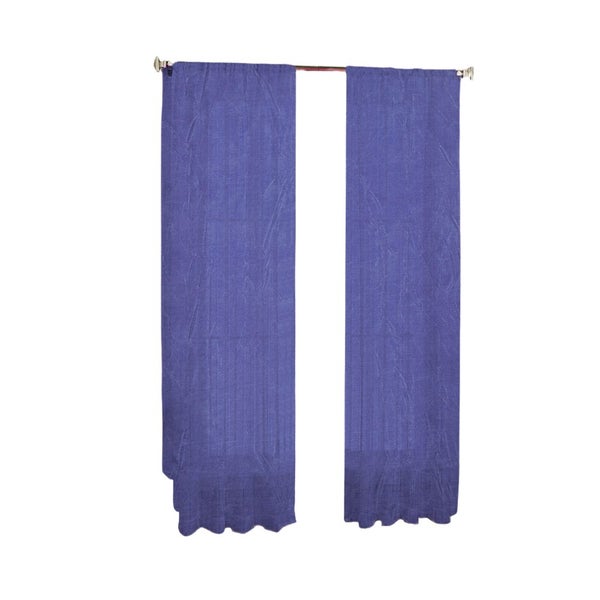 Pair Of Crushed Sheer Curtains Blue Curtains & Drapes Carousel 1
