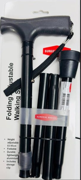 SURGICAL BASICS Folding Adjustable Walking Stick 83-95cm Carousel 1