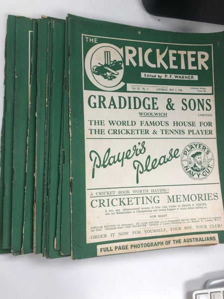 The Cricketer Magazine 1930 (20 issues) by P.F. Warner (editor)64469201327105110