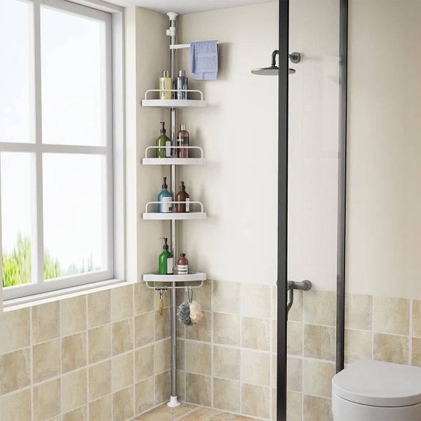 Floor to Ceiling Shower Caddy Corner Tension Pole Carousel 1