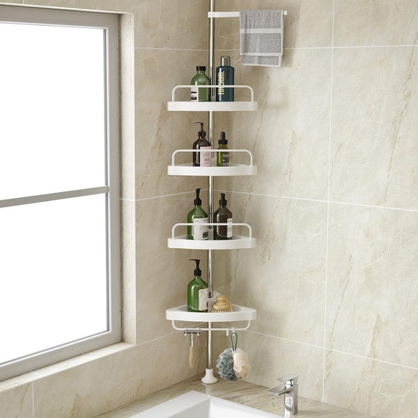 Floor to Ceiling Shower Caddy Corner Tension Pole Carousel 2