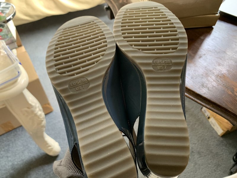 THE FLEXX BLUE LEATHER SHORT HEELS WITH FLOWERS SIZE 38 Carousel 4