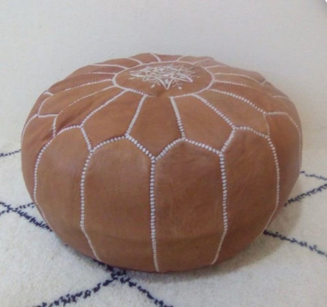 PREMIUM Handcrafted Moroccan Leather Pouf Carousel 2