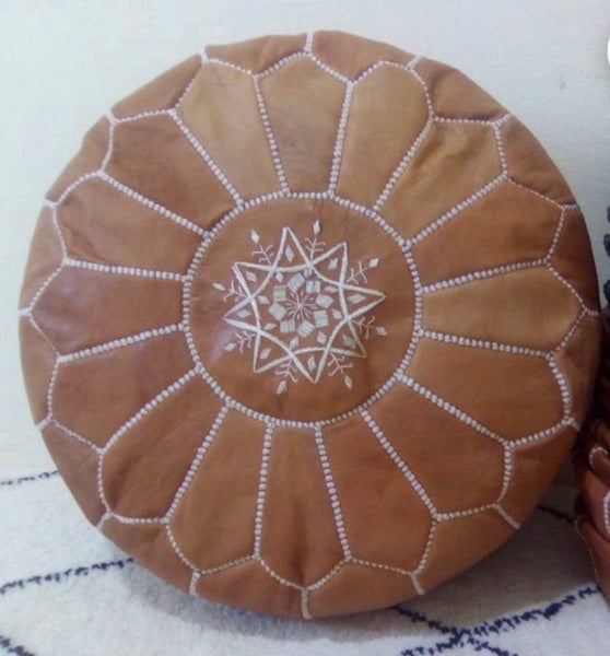 PREMIUM Handcrafted Moroccan Leather Pouf Carousel 4