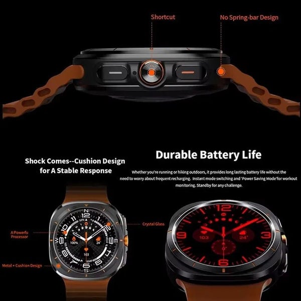 NNEOBA Waterproof Sports Smartwatch for Men (Orange) Carousel 2