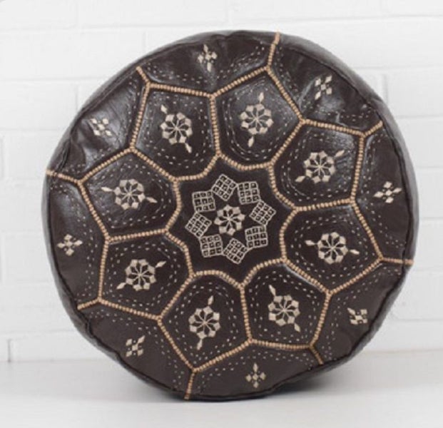 PREMIUM Handcrafted Moroccan Leather Pouf Carousel 1