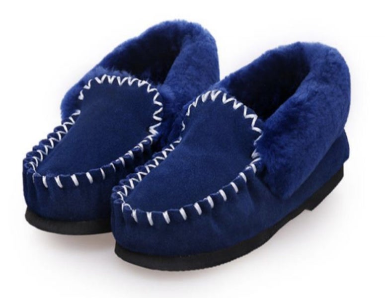 100% Australian Merino Sheepskin Moccasins Slippers Winter Casual Genuine Sli... Carousel 1