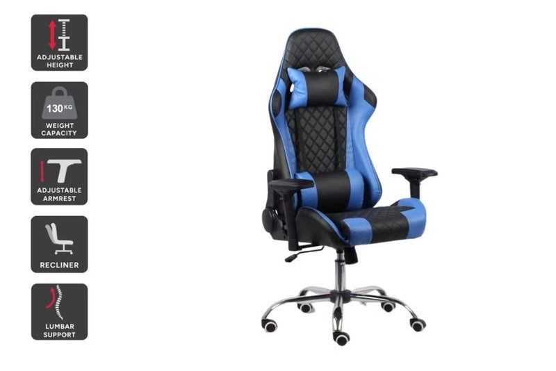 Elite 4D Armrest Gaming Chair Blue New Carousel 9