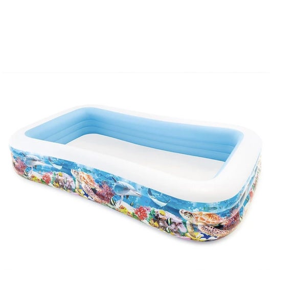 Intex 305cm Outdoor Patio Inflatable Kids Family Swim Center Rectangular Pool 6+ Carousel 1