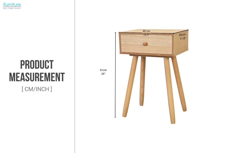 KAYRA 1-Drawer Bedside Table Carousel 2