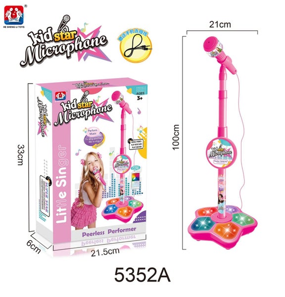 Kids Microphone Toy with 5 Lights Singing & Performance Toy for Boys&Girls-Black Carousel 4