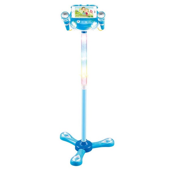 Dual Microphone Music Toy with Lights & Amplifier Stand for Boys & Girls - Blue Carousel 1