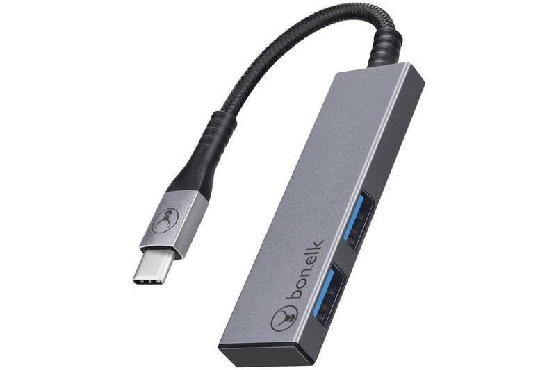 Bonelk: Long-Life USB-C to 2 Port USB 3.0 Slim Hub - Space Grey Carousel 1