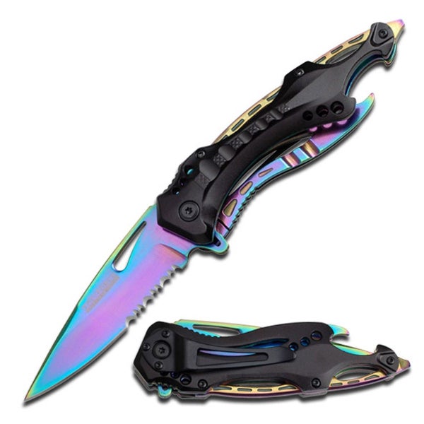 Tac-Force Metallic Rainbow Pocket Knife Carousel 1