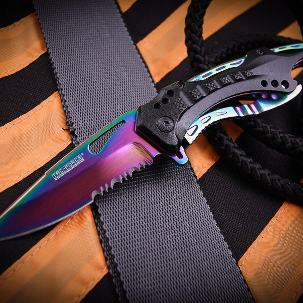 Tac-Force Metallic Rainbow Pocket Knife Carousel 2