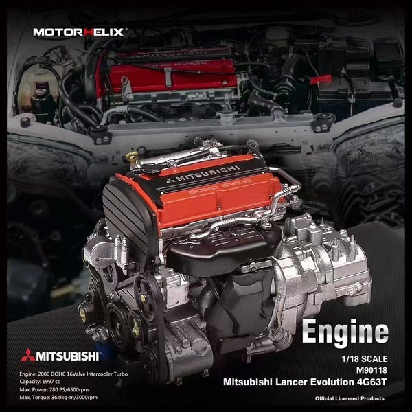 1:18 Mitsubishi 4G63T EVO4 Engine Model Carousel 2