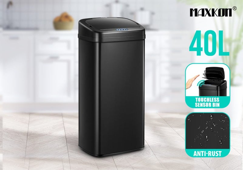 40L Rubbish Bin Trash Can Motion Sensor Carousel 1