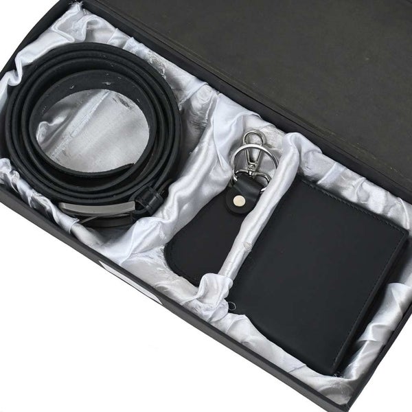 Leather Accessories Gift Pack of 3-Piece - Wallet, Belt and Keychain Carousel 2