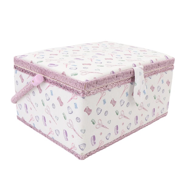 fabric sewing basket Fabric Sewing Basket Large Capacity Magnetic Button Closure Carousel 1