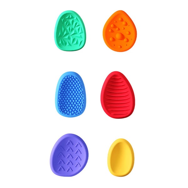 sensory stone toy silicone worry stone stress relief sensory stone 6pcs Sensory Carousel 8