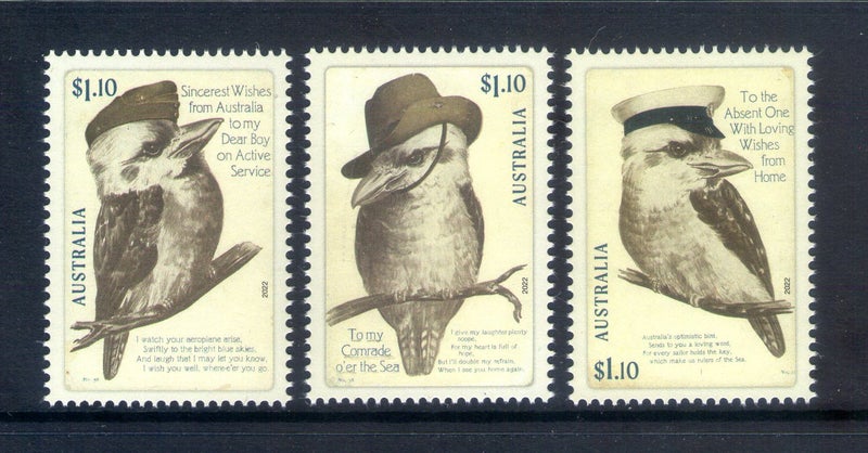 Australia - 2022 Postcards to the Front / Birds Set (3) - UHM Carousel 1