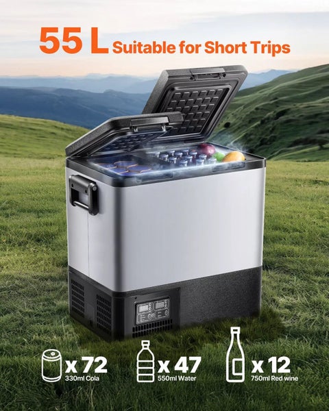 Portable Car Refrigerator Freezer Compressor 55L Dual Zone for Car Home Carousel 2
