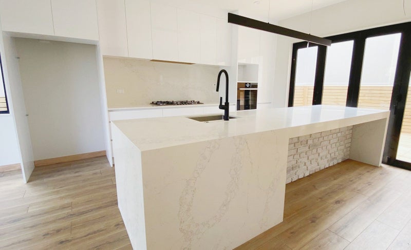 Luxury Stone Benchtop with matching splashback Carousel 1