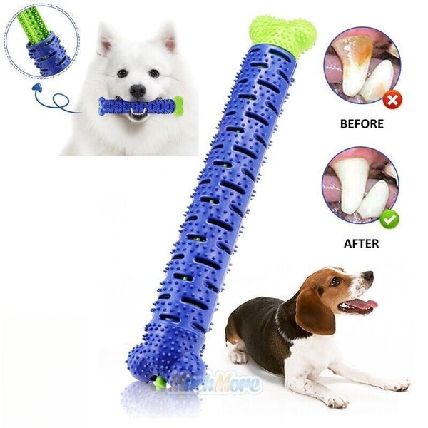 2pcs Pet Dog Chew Toys Aggressive Chewers Teeth Cleaning Oral Toothbrush Rubb... Carousel 2