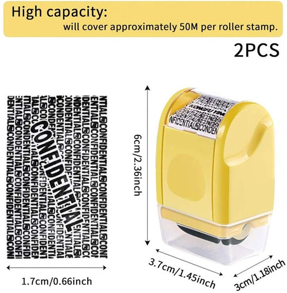 2pcs Confidential Privacy ID Data Guard Personal Information Protection Stamp... Carousel 18